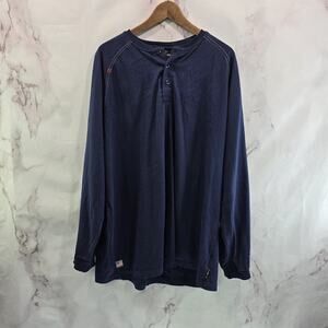 Ariat Shirt Mens XXL Blue FR Long Sleeve Work Knkt T Tee Henley Fire Resistant